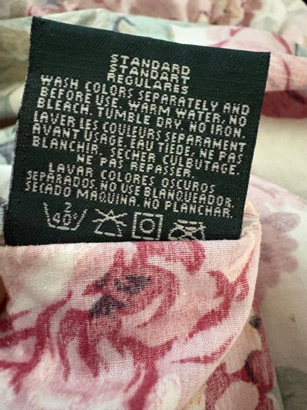 Lauren Ralph Lauren Allison Floral Ruffle Pillowcase Standard 100% Cotton USA